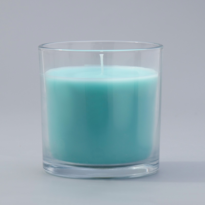 Свеча ГИГАНТ ароматическая в стакане "Бирюзовое небо", соевый воск, 10х10 см