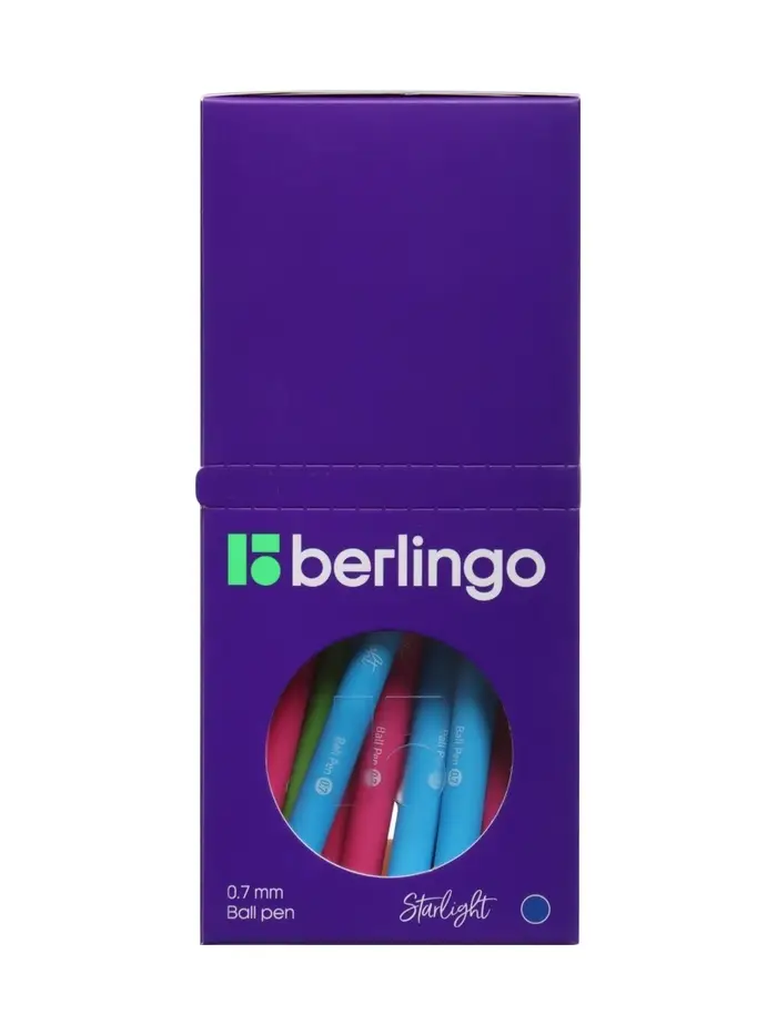 Ручка шариковая Berlingo. Starlight, синий стержень, игольчатый узел 0.7 мм, МИКС
