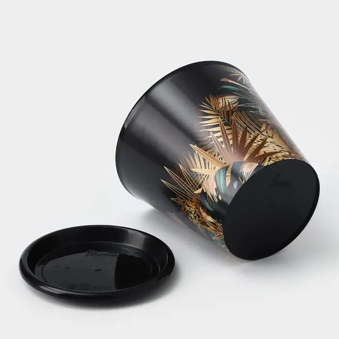 Горшок для цветов Доляна «Голди», 800 мл, цвет чёрный Горшок для цветов Доляна «Голди», 800 мл, цвет чёрный