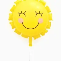 Воздушный шар фольгированный 22" "Солнышко" цвет желтый