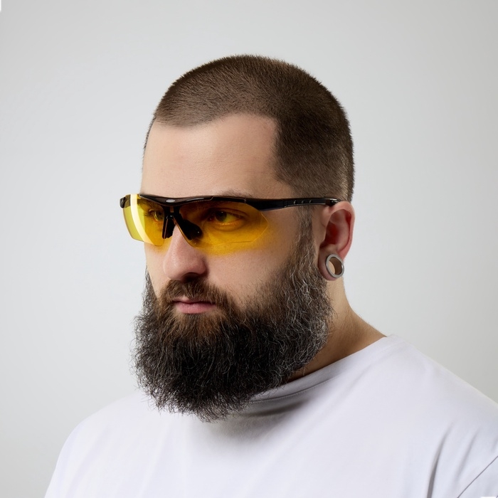 Очки солнечные спортивные велосипедные, uv 400, дужка 11.7 см, ширина 16.5 см, желтые Очки солнечные спортивные велосипедные, uv 400, дужка 11.7 см, ширина 16.5 см, желтые