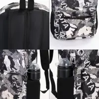 Рюкзак школьный на молнии, с принтом, размер 30&times;13&times;42 см, чёрный