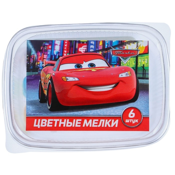 Мелки цветные , Тачки, 6 цветов Мелки цветные , Тачки, 6 цветов