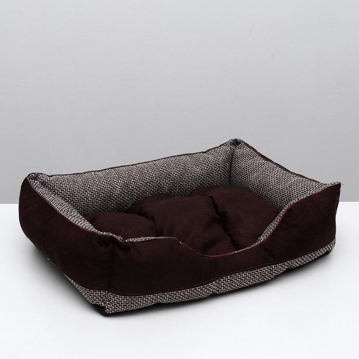 Лежанка  Лежанка "Лофт мокко №4", 70 х 55 х 20 см, темно-коричневый