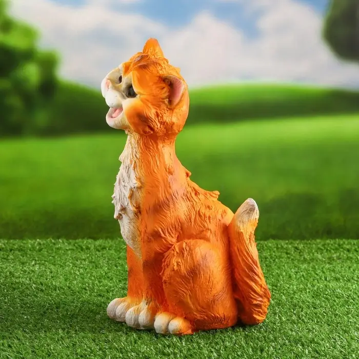 Садовая фигура из полистоуна &laquo;Забавный рыжий кот&raquo;, 25&times;13&times;14.5 см