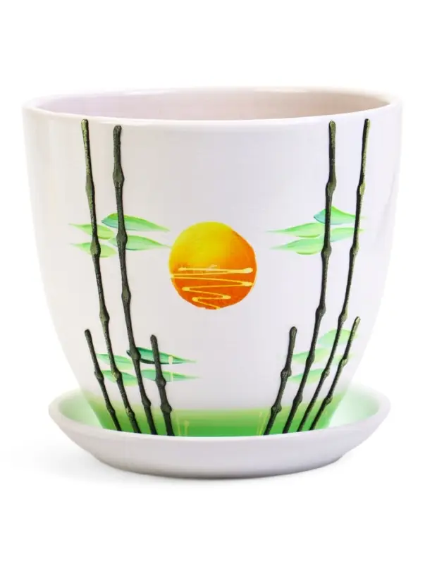 Набор горшков цветочный поддоном 4 шт 0,4 / 1 / 2,5 / 5 л керамика, Азия Набор горшков цветочный поддоном 4 шт 0,4 / 1 / 2,5 / 5 л керамика, Азия