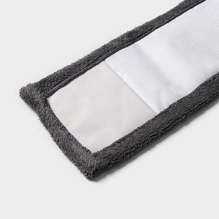 Насадка для плоской швабры Доляна, микрофибра, 42×12 см, цвет серый Насадка для плоской швабры Доляна, микрофибра, 42×12 см, цвет серый