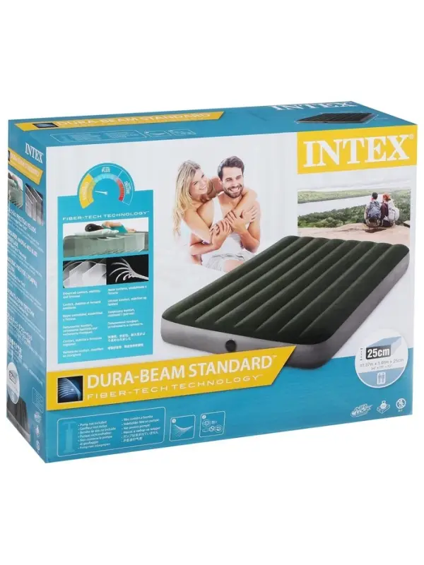 Матрас надувной DURA-BEAM FULL, 191×137×25 см, двуспальный, 64108 INTEX Матрас надувной DURA-BEAM FULL, 191×137×25 см, двуспальный, 64108 INTEX