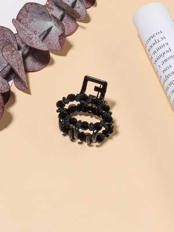 Крабик для волос &laquo;Мелани&raquo;, овал, 2.5 см, чёрный