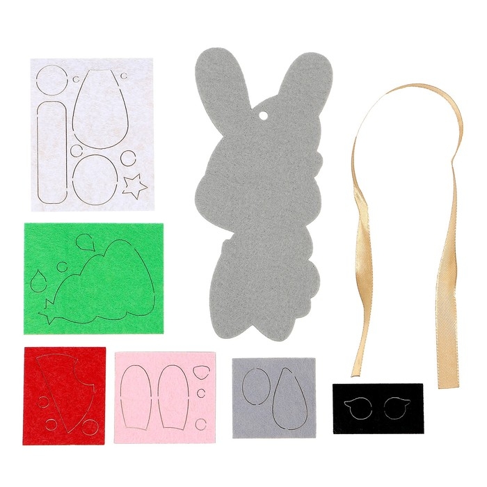 Ёлочная подвеска из фетра своими руками «Новый год! Заяц», новогодний набор для творчества Ёлочная подвеска из фетра своими руками «Новый год! Заяц», новогодний набор для творчества