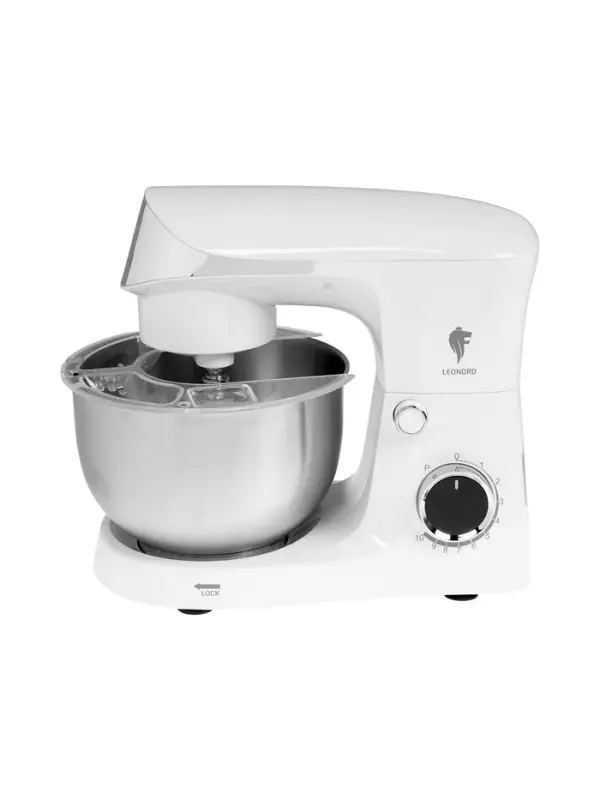 Миксер планетарный Leonord LE-1778, 1500 Вт, 10 скоростей, 3 насадки, чаша 3 л, белый Миксер планетарный Leonord LE-1778, 1500 Вт, 10 скоростей, 3 насадки, чаша 3 л, белый