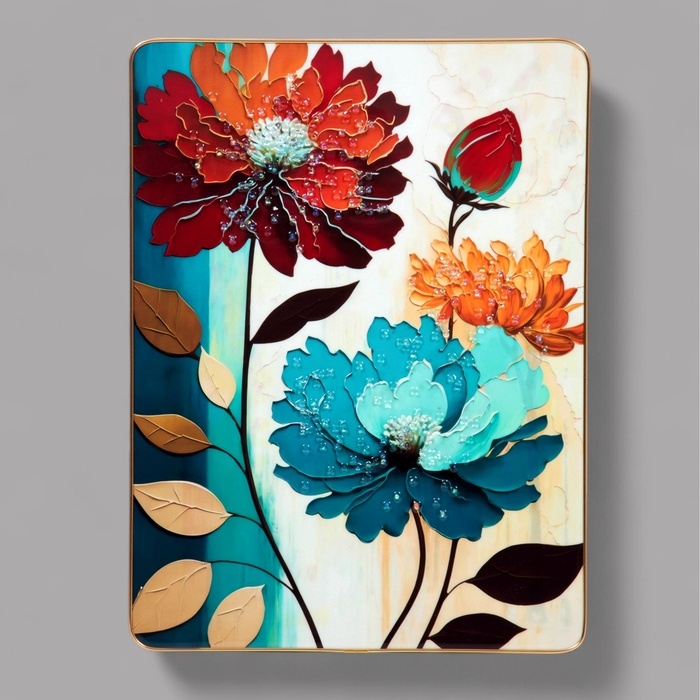 Картина акрил  Картина акрил "Объёмные цветы" 40х30 см