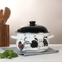 VETTA Хвостатые друзья Кастрюля эмалированная, 22см, 3,6л, индукция