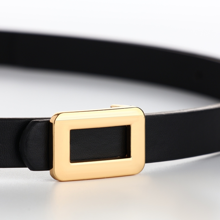 Ремень женский, ширина 1,6 см, пряжка металл, цвет чёрный