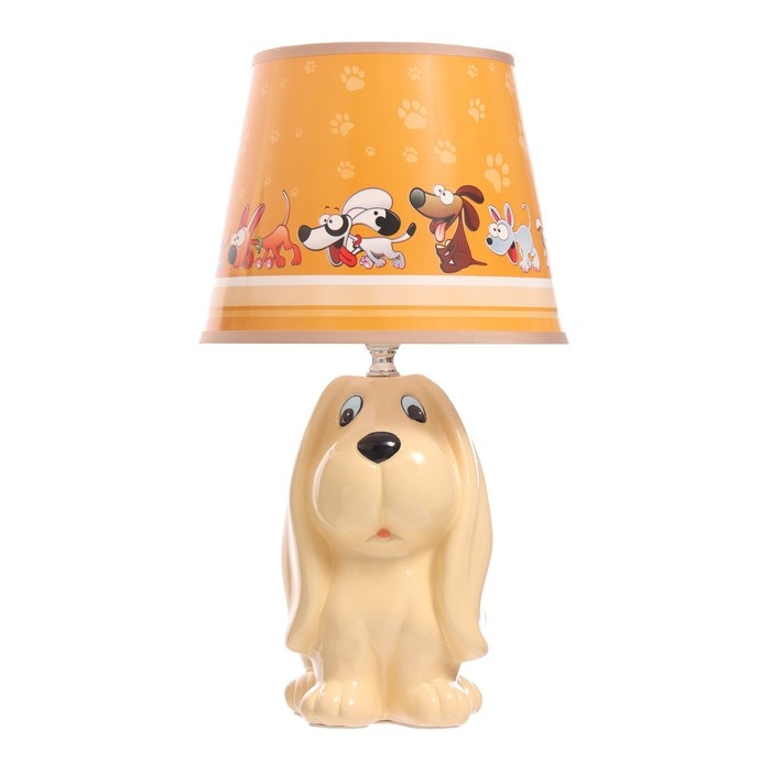 Настольная лампа  Настольная лампа "Собачка" Е14 40Вт бежевый 20х20х37см