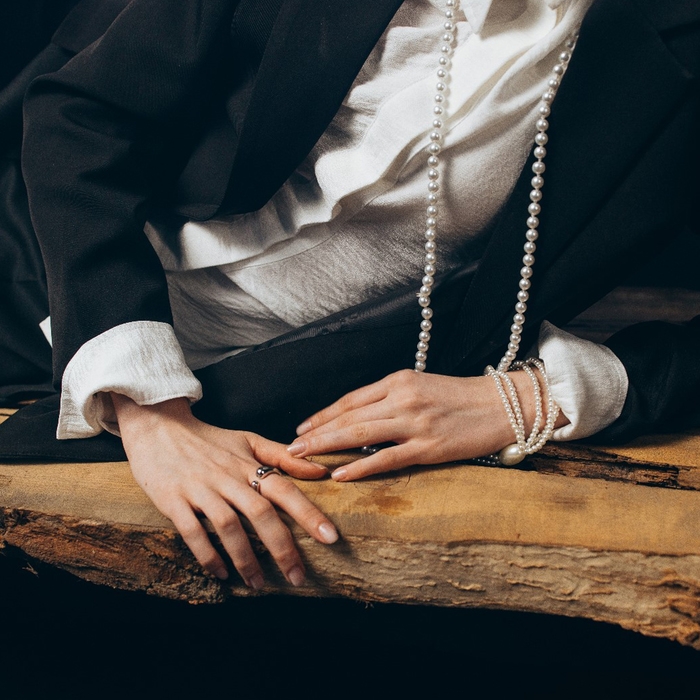 Браслет жемчуг «Империя», 5 нитей, бусины № 4, 14, цвет молочный Браслет жемчуг «Империя», 5 нитей, бусины № 4, 14, цвет молочный