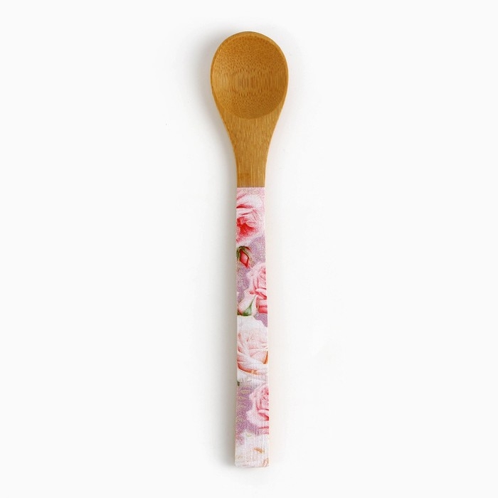 Ложка бамбуковая &laquo;Расцветай от счастья&raquo;, 3 х 16 см.