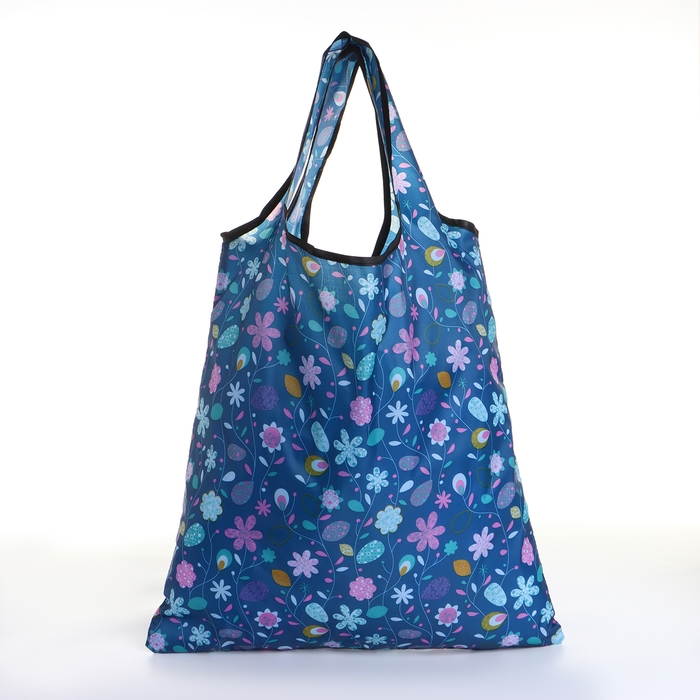 Сумка хозяйственная без застёжки, складная, цвет синий Сумка хозяйственная без застёжки, складная, цвет синий