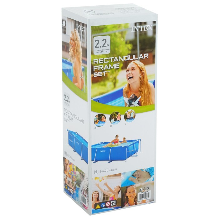Бассейн каркасный Frame Set, прямоугольный, 220 х 150 х 60 см, от 6 лет, 28270NP INTEX Бассейн каркасный Frame Set, прямоугольный, 220 х 150 х 60 см, от 6 лет, 28270NP INTEX