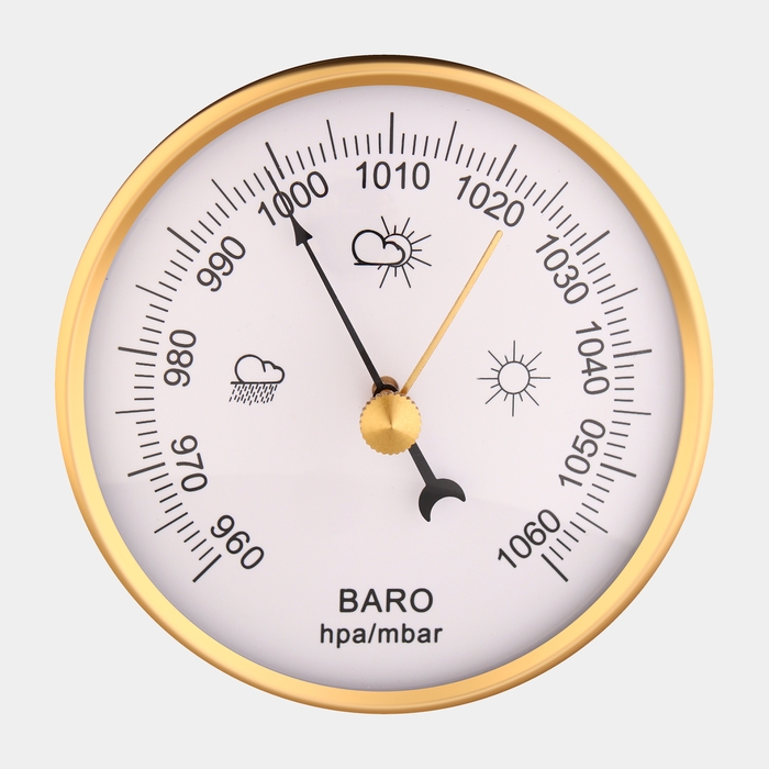 Барометр механический, настенный, золотая рамка, d = 6 см Барометр механический, настенный, золотая рамка, d = 6 см