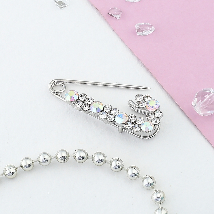 Булавка «Лунная дорожка», 4 см, цвет радужный в серебре Булавка «Лунная дорожка», 4 см, цвет радужный в серебре