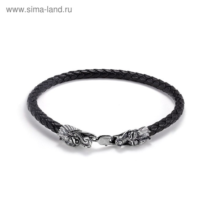 Браслет мужской плетёный «Дракон» посеребрение, 21 размер Браслет мужской плетёный «Дракон» посеребрение, 21 размер