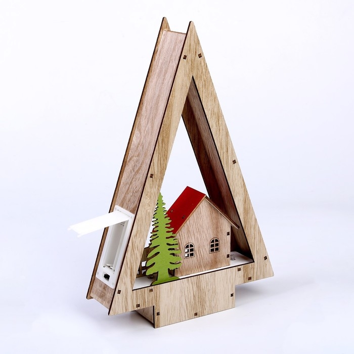 Декор с подсветкой «Домик в виде ёлки» 18 × 5 × 28 см Декор с подсветкой «Домик в виде ёлки» 18 × 5 × 28 см