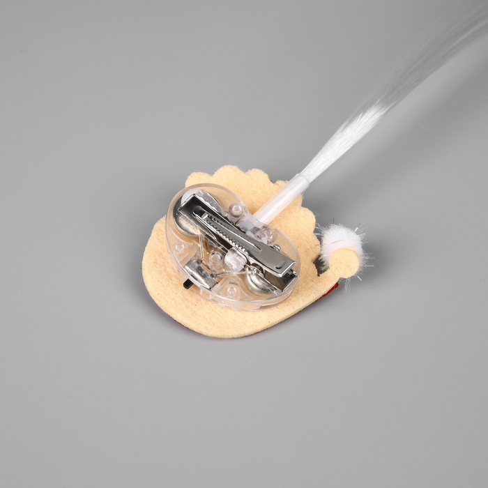 Заколка для волос светодиодная  Заколка для волос светодиодная "Дед Мороз" 33x4.5 см, 1 LED, батарейки LR1130x2 (в комплекте), мерцание, свечение белое