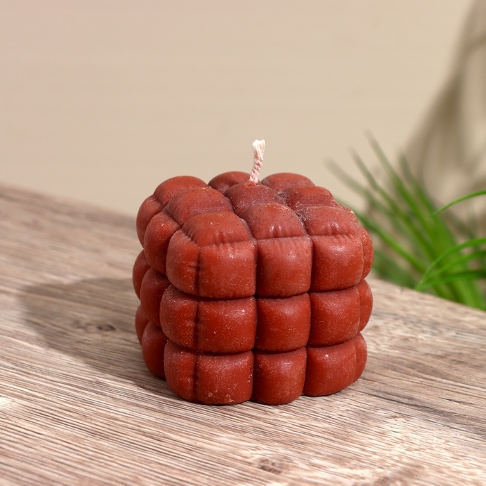 Свеча  Свеча "Шоколад" 6х6х6 см, соевый воск МИКС