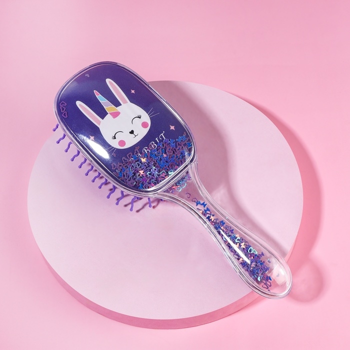 Расчёска массажная, широкая, 6 &times; 18 см, цвет фиолетовый