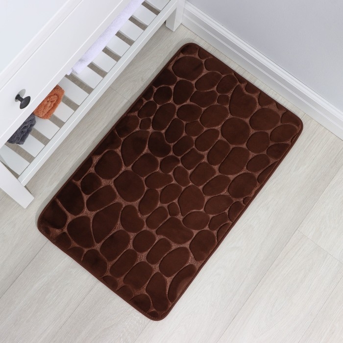 Коврик для ванной и туалета SAVANNA Memory foam, 50×80 см, цвет коричневый Коврик для ванной и туалета SAVANNA Memory foam, 50×80 см, цвет коричневый