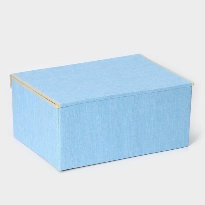 Короб стеллажный для хранения с крышкой LaDо́m «Франческа», 43×30,5×18,5 см, цвет голубой Короб стеллажный для хранения с крышкой LaDо́m «Франческа», 43×30,5×18,5 см, цвет голубой