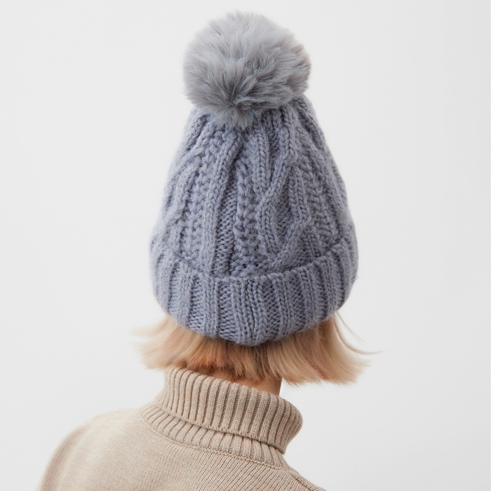 Шапка женская MINAKU, цвет серый, р-р 56-58