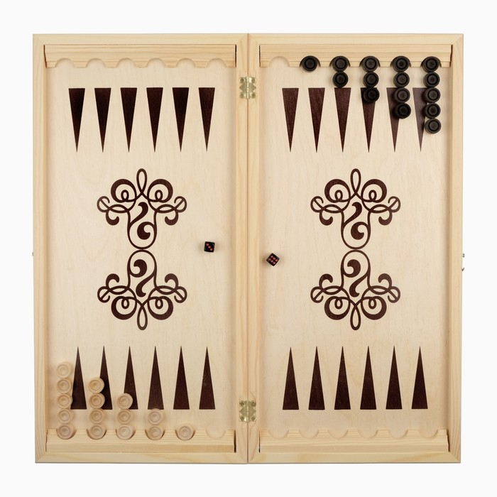 Нарды деревянные большие, настольная игра Нарды деревянные большие, настольная игра "Вьюн", 50 х 50 см, с шашками