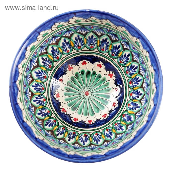 Коса Риштанская Керамика  Коса Риштанская Керамика "Цветы" 15 см, малая, синяя