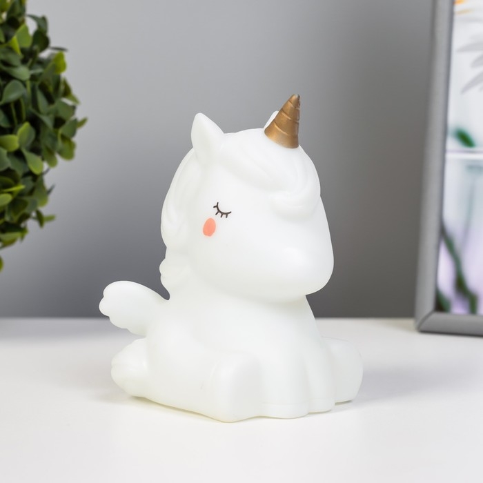Ночник "Единорог" LED от батареек белый 9х9х13 см RISALUX