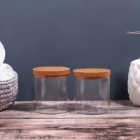 Набор органайзеров для ватных палочек и дисков, 17,5 &times; 10 &times; 10 см цвет прозрачный/коричневый