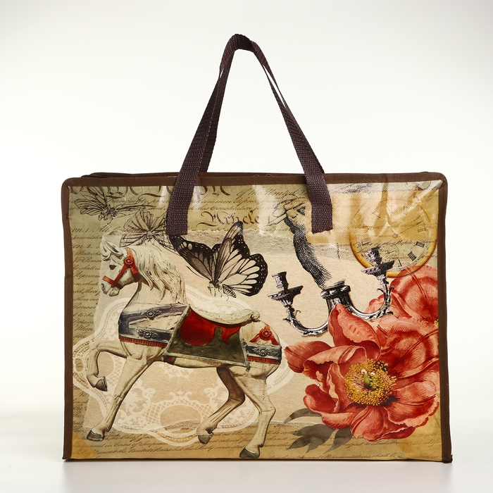 Сумка хозяйственная на молнии, цвет бежевый Сумка хозяйственная на молнии, цвет бежевый