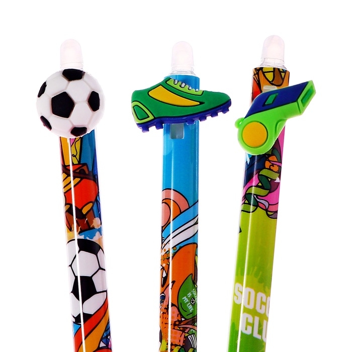 Ручка гелевая 0.5 мм, со стираемыми чернилами, синяя, штрихкод на штуке, МИКС Спорт Ручка гелевая 0.5 мм, со стираемыми чернилами, синяя, штрихкод на штуке, МИКС Спорт