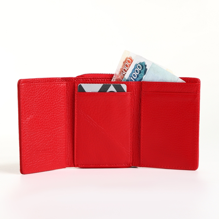 Кошелёк женский на магните, цвет красный