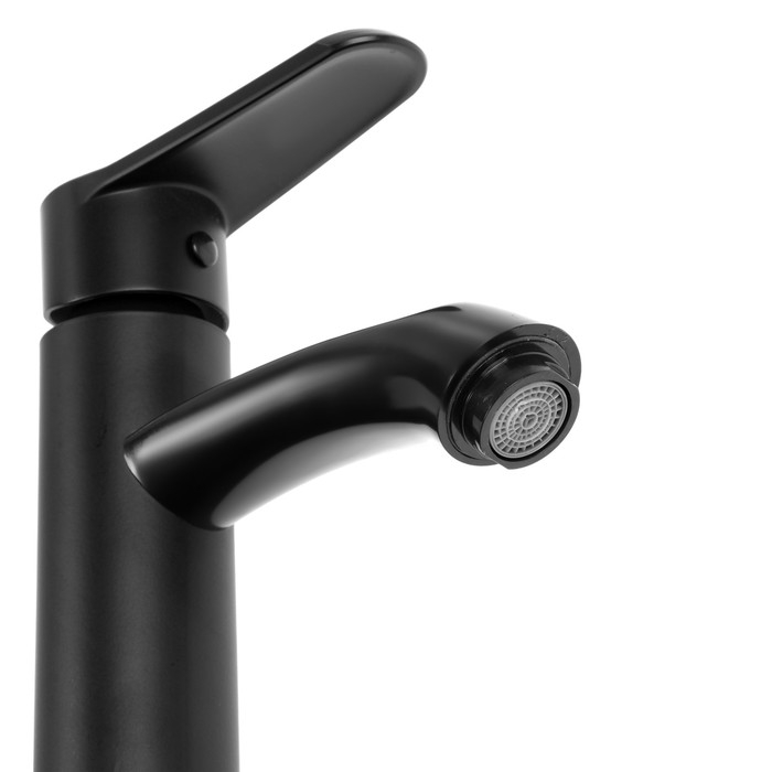 Смеситель для раковины ZEIN Z3723, однорычажный, длина излива 12 см, высокий, пластик,черный Смеситель для раковины ZEIN Z3723, однорычажный, длина излива 12 см, высокий, пластик,черный