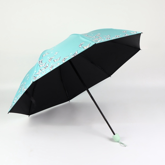 Зонт механический «Бабочки», с проявляющимся рисунком, 4 сложения, 8 спиц, R = 47/55 см, D = 110 см, цвет МИКС Зонт механический «Бабочки», с проявляющимся рисунком, 4 сложения, 8 спиц, R = 47/55 см, D = 110 см, цвет МИКС