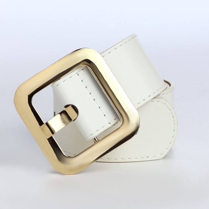 Ремень женский, ширина 4,8 см, пряжка металл, цвет белый Ремень женский, ширина 4,8 см, пряжка металл, цвет белый