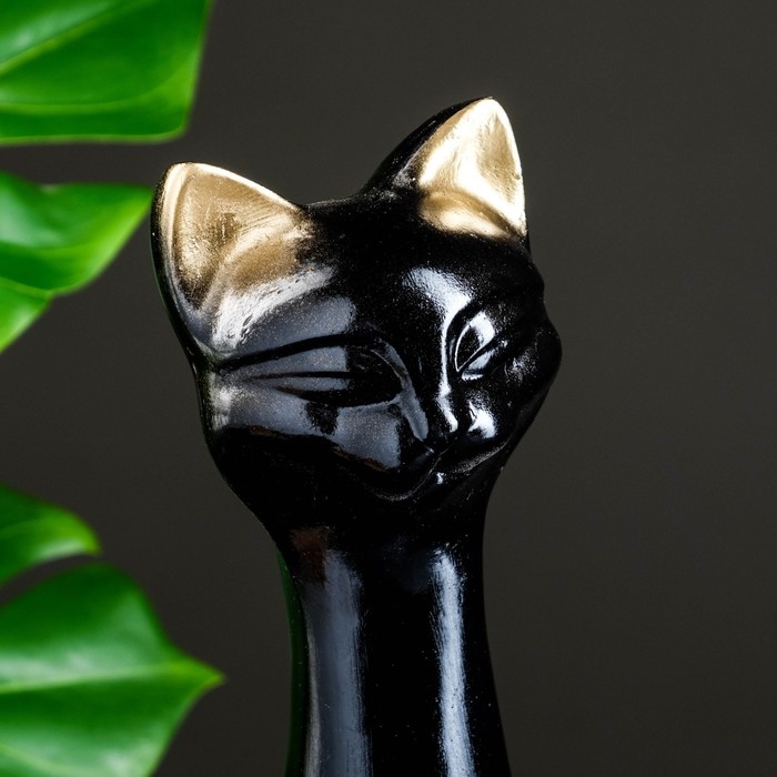Фигура  Фигура "Кот" черная в золоте, 14х40х15см