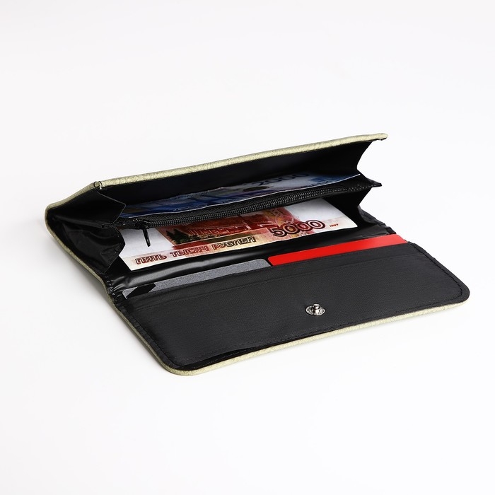 Кошелёк женский на кнопке, цвет зелёный Кошелёк женский на кнопке, цвет зелёный