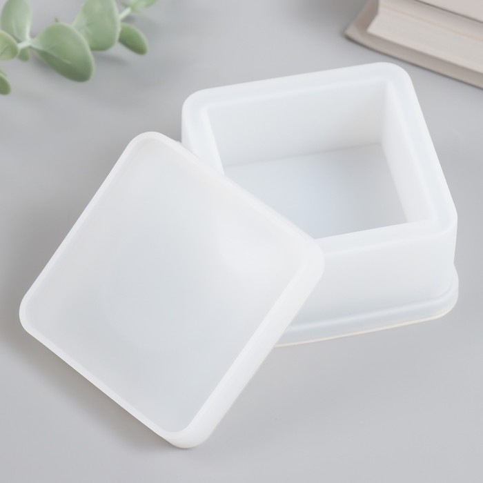 Молд силикон "Шкатулка квадрат" с крышкой 8х8х5,1 см