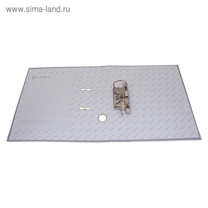 Папка-регистратор А4, 50 мм, Calligrata, ПВХ, тиснение Папка-регистратор А4, 50 мм, Calligrata, ПВХ, тиснение "лен", металлическая окантовка, карман на корешок, собранная, серая, микс