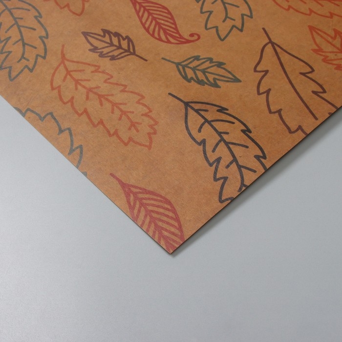 Бумага для скрапбукинга крафт Бумага для скрапбукинга крафт "Листья" плотность 180 гр набор 5 шт 30,5х32 см