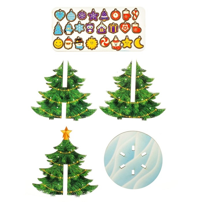 Модель из дерева «Ёлка сборная. Новогодние украшения» Модель из дерева «Ёлка сборная. Новогодние украшения»