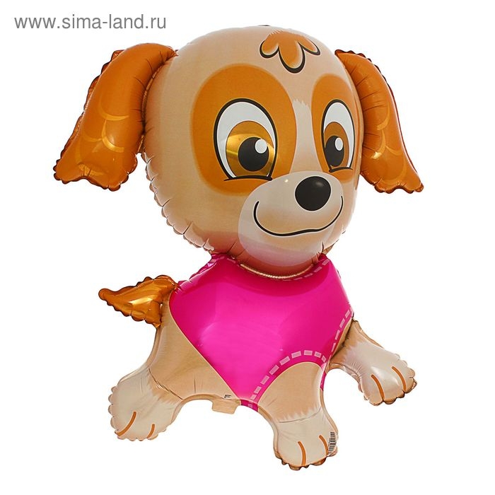 Шар фольгированный 12" &laquo;Щенок в розовом&raquo;, для палочки